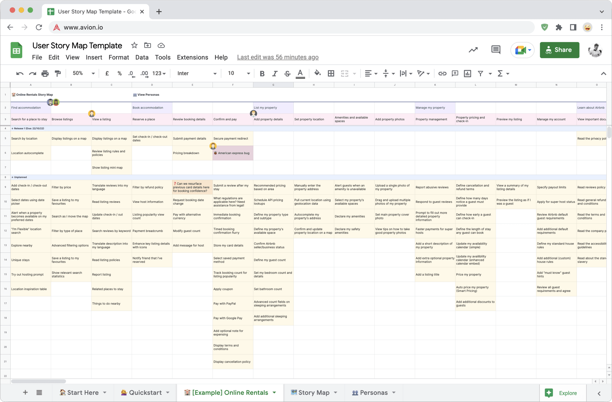 User Story Mapping Template Excel