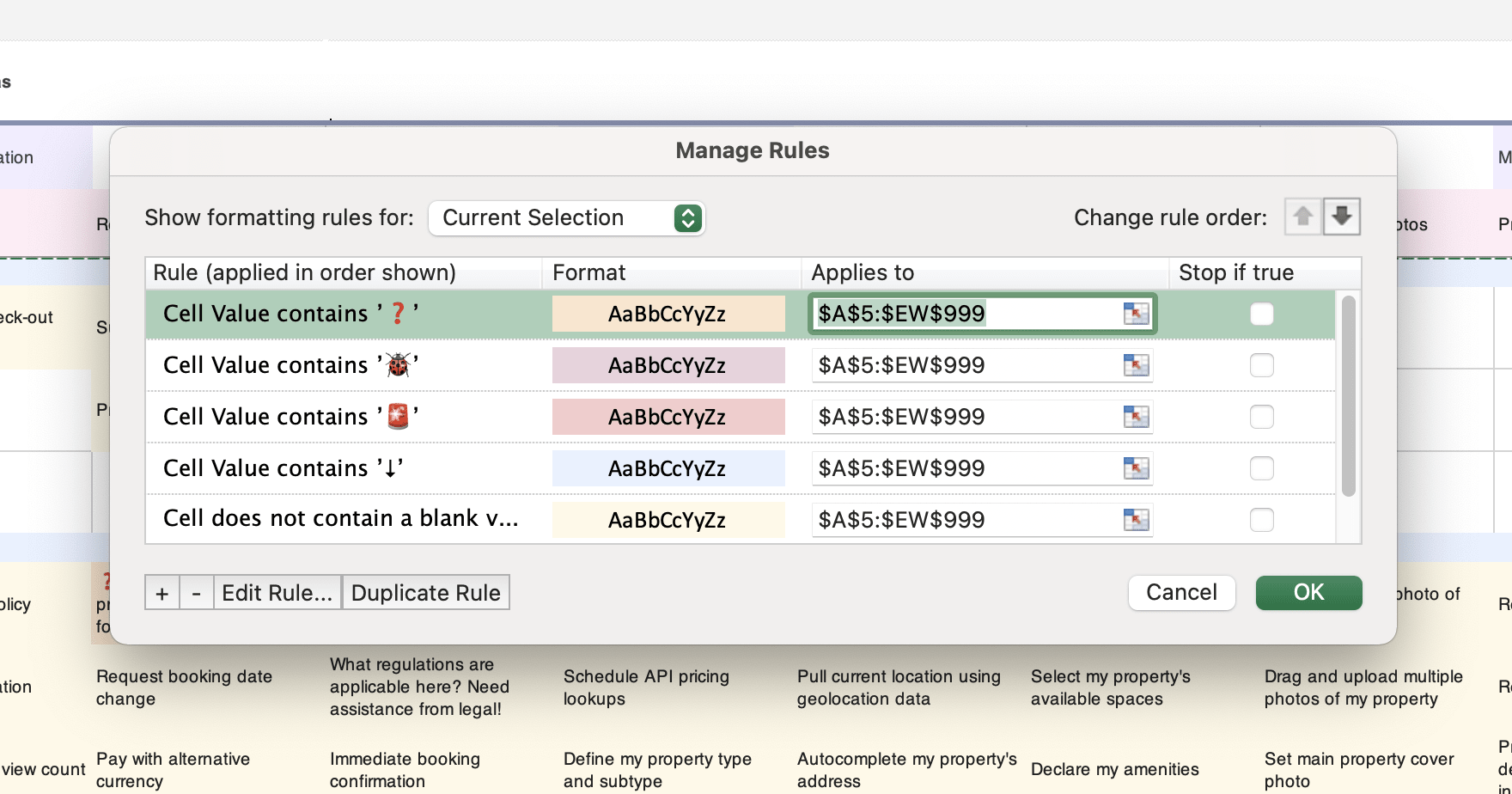 How to change cell formatting in the story map template (Excel)